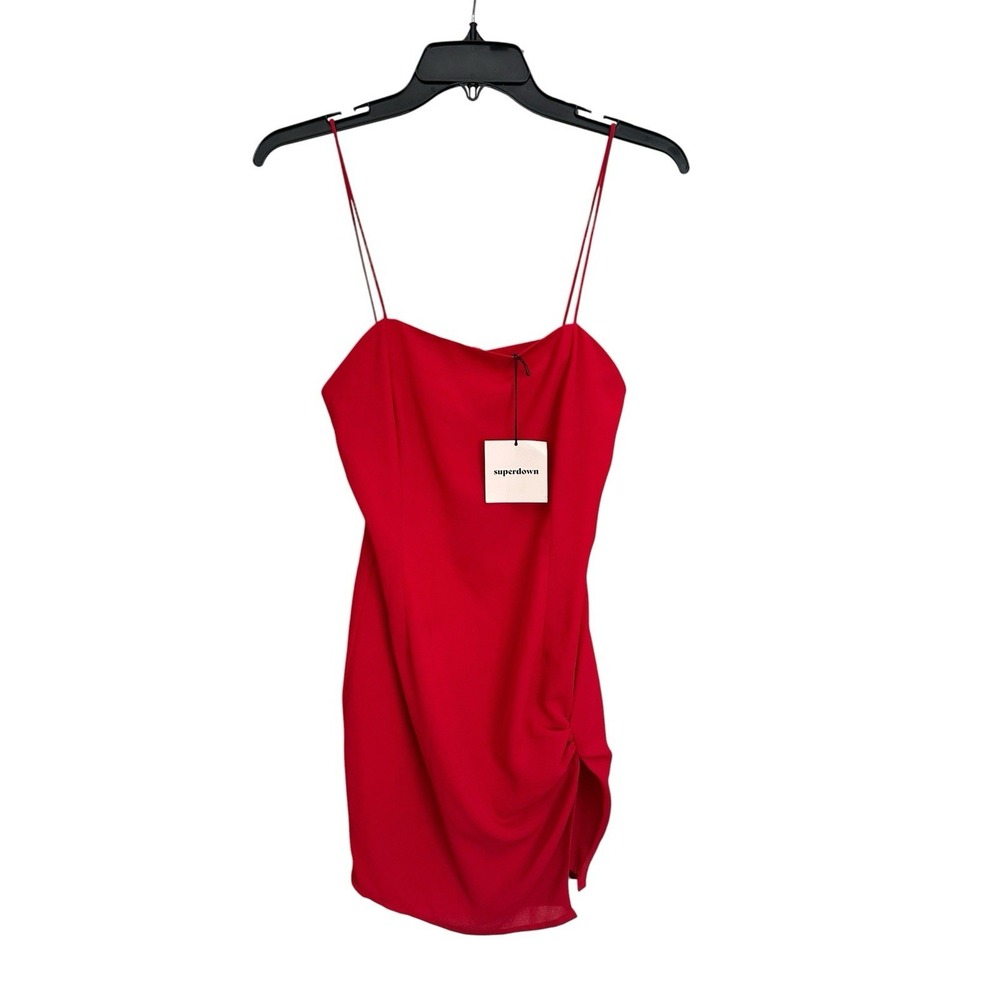 REVOLVE Superdown Syrus Slit Mini Dress Small Cherry Red Date Night #AA11-1 - Picture 11 of 11